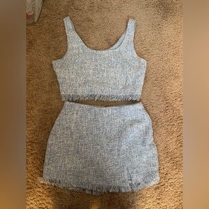 These Three Boutique Tweed Two Piece Skirt Set